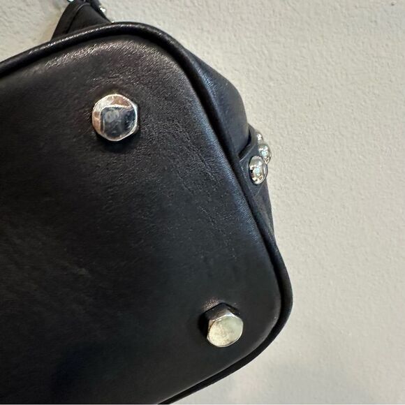 Rebecca Minkoff | Blythe Black leather Silver-stud hobo satchel bag crossbody - Picture 4 of 10